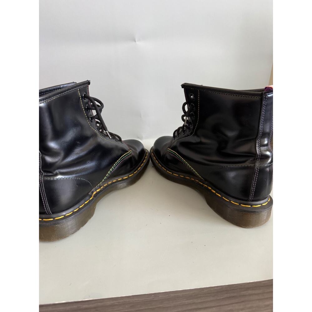 Dr. Martens 1460 Pride Rainbow Stitch Black Leather Combat Boots Women 8 Men 7 - Picture 9 of 14